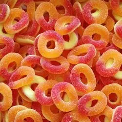 Anneaux sucrés pêche 100G
