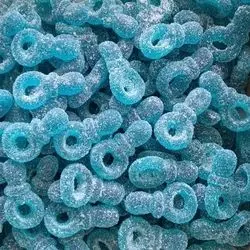 Tétines bleues à la framboise 100G