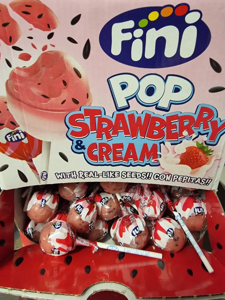 Sucette pop fraise et crème 2X unités